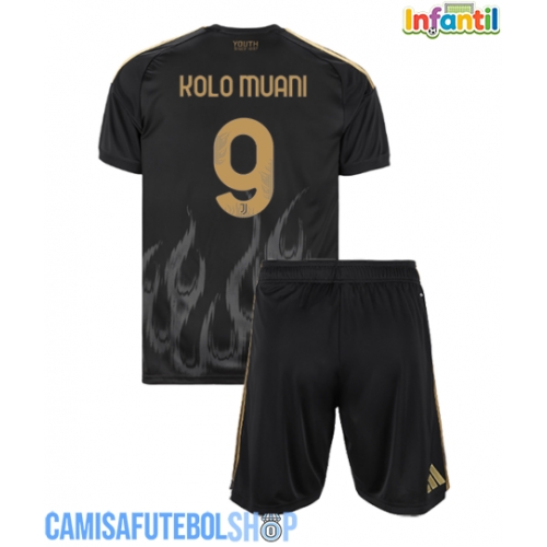 Camisa de time de futebol Juventus Randal Kolo Muani #9 Replicas 3º Equipamento Infantil 2026-27 Manga Curta (+ Calças curtas)